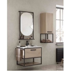 Тумба дуб эндгрейн/черный 34 см Акватон Лофт Фабрик 1A242703LTDU0