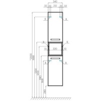 Тумба дуб эндгрейн/черный 34 см Акватон Лофт Фабрик 1A242703LTDU0