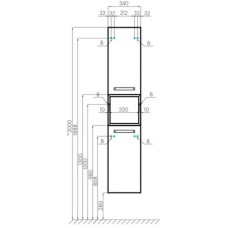 Тумба дуб эндгрейн/черный 34 см Акватон Лофт Фабрик 1A242703LTDU0
