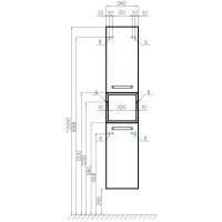 Тумба дуб кантри/черный 34 см Акватон Лофт Фабрик 1A242703LTDY0