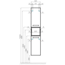 Тумба дуб кантри/черный 34 см Акватон Лофт Фабрик 1A242703LTDY0