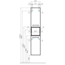 Тумба дуб кантри/черный 34 см Акватон Лофт Фабрик 1A242703LTDY0