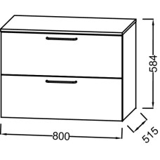 Комод белый мрамор 80 см Jacob Delafon Odeon Rive Gauche EB2548-R7-NR4