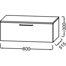 Тумба серый антрацит 80 см Jacob Delafon Odeon Rive Gauche EB2538-R6-N14