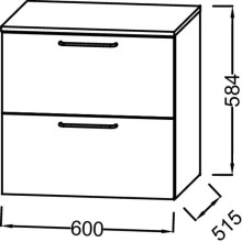 Комод дуб табак 60 см Jacob Delafon Odeon Rive Gauche EB2547-R8-E52