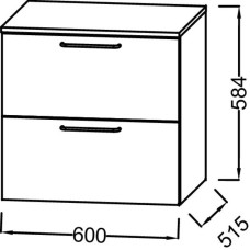 Комод дуб табак 60 см Jacob Delafon Odeon Rive Gauche EB2547-R8-E52