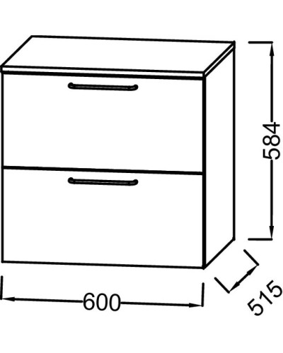 Комод дуб табак 60 см Jacob Delafon Odeon Rive Gauche EB2547-R8-E52