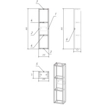 Модуль для зеркального шкафчика дуб Cersanit Moduo MD-MOD20-SW