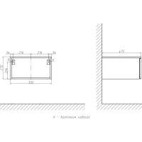 Тумба шампань 50 см Velvex Unique Unit tpUNI.50.H27.Y-221