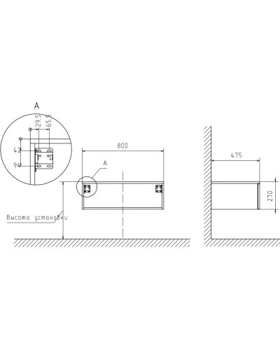 Тумба бежевый 80 см Velvex Unique Unit tpUNI.80.H27.Y-215