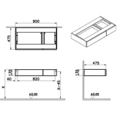 Тумба дуб 90 см VitrA Origin 65703