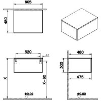 Тумба светлый дуб 60,5 см VitrA Stand 66695