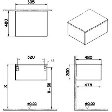 Тумба светлый дуб 60,5 см VitrA Stand 66695