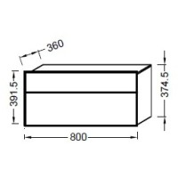 Тумба орех/белый бриллиант 80 см Jacob Delafon Formilia EB1022-HU-N17