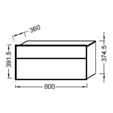 Тумба орех/белый бриллиант 80 см Jacob Delafon Formilia EB1022-HU-N17
