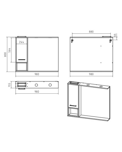 Фетта -100 полный комплект левый пенал, левое зеркало