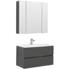 Комплект мебели для ванной Aquanet Алвита 90 241388 подвесной Серый антрацит
