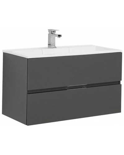 Комплект мебели для ванной Aquanet Алвита 90 241388 подвесной Серый антрацит