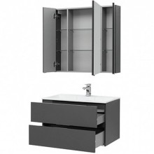 Комплект мебели для ванной Aquanet Алвита 90 241388 подвесной Серый антрацит