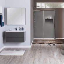 Комплект мебели для ванной Aquanet Алвита 90 241388 подвесной Серый антрацит