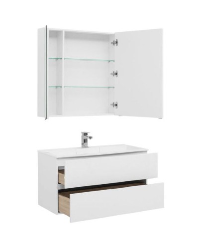 Комплект мебели для ванной Aquanet Алвита 100 237360 подвесной Белый