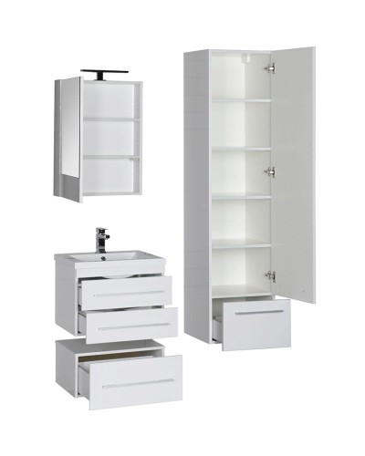 Комплект мебели для ванной Aquanet Нота 58 230291 подвесной Белый