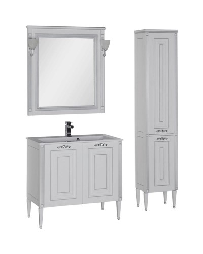 Комплект мебели для ванной Aquanet Паола 90 182133 Белый Серебро