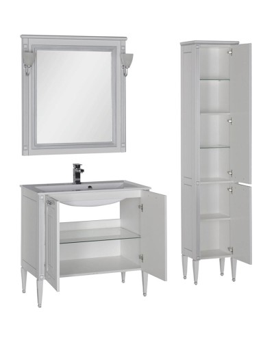 Комплект мебели для ванной Aquanet Паола 90 182133 Белый Серебро