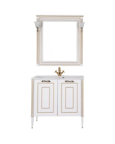 Комплект мебели для ванной Aquanet Паола 90 187844 Белый Золото