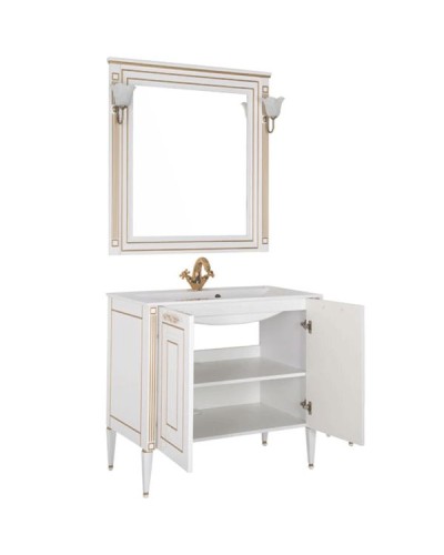 Комплект мебели для ванной Aquanet Паола 90 187844 Белый Золото