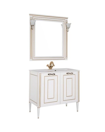 Комплект мебели для ванной Aquanet Паола 90 187844 Белый Золото