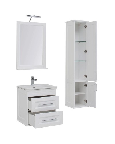 Комплект мебели для ванной Aquanet Бостон 60 210629 подвесной Белый матовый