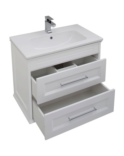 Комплект мебели для ванной Aquanet Бостон 80 210630 подвесной Белый матовый