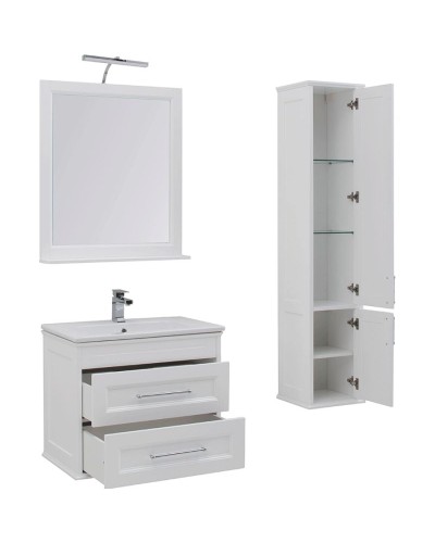 Комплект мебели для ванной Aquanet Бостон 80 210630 подвесной Белый матовый