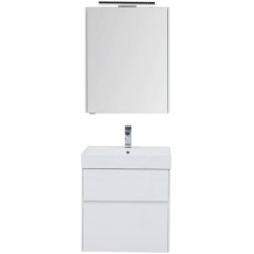Комплект мебели для ванной Aquanet Бруклин 60 207803 подвесной Белый глянец
