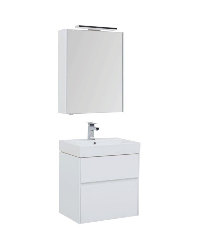 Комплект мебели для ванной Aquanet Бруклин 60 207803 подвесной Белый глянец