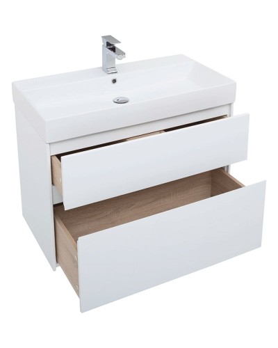 Комплект мебели для ванной Aquanet Бруклин 85 207801 подвесной Белый глянец