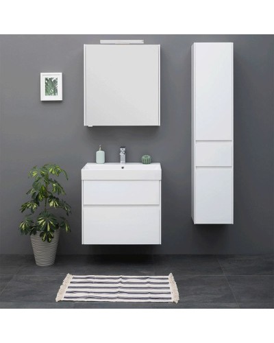 Комплект мебели для ванной Aquanet Бруклин 85 207801 подвесной Белый глянец