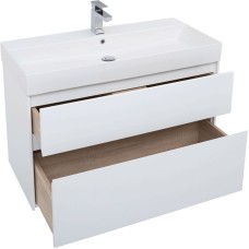 Комплект мебели для ванной Aquanet Бруклин 100 207800 подвесной Белый глянец