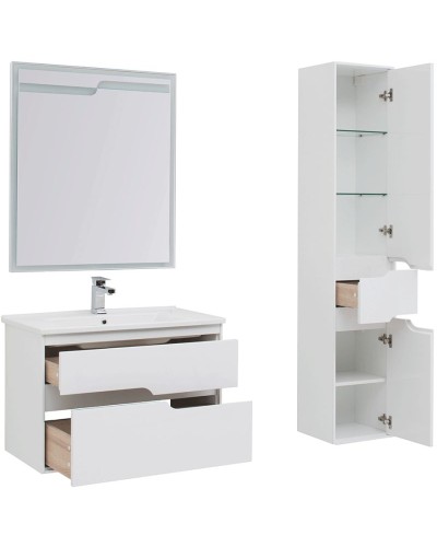 Комплект мебели для ванной Aquanet Модена 85 199305 Белый глянец