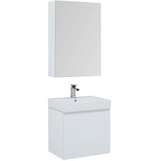 Комплект мебели для ванной Aquanet Йорк 60 203642 подвесной Белый глянец