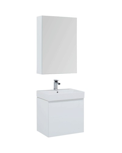 Комплект мебели для ванной Aquanet Йорк 60 203642 подвесной Белый глянец