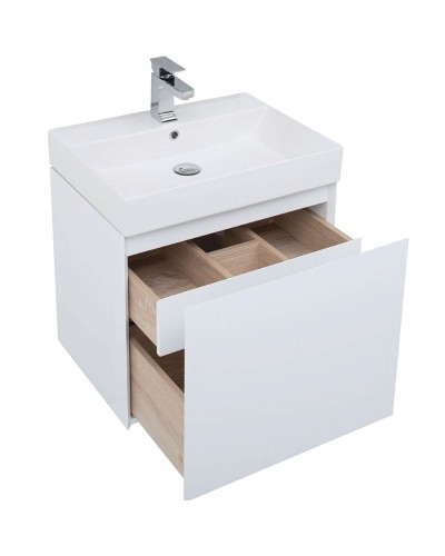 Комплект мебели для ванной Aquanet Йорк 60 203642 подвесной Белый глянец