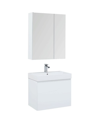 Комплект мебели для ванной Aquanet Йорк 70 203643 подвесной Белый глянец