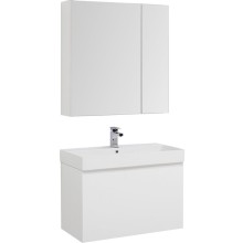 Комплект мебели для ванной Aquanet Йорк 85 203644 подвесной Белый глянец