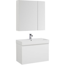 Комплект мебели для ванной Aquanet Йорк 85 203644 подвесной Белый глянец