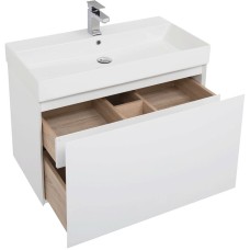 Комплект мебели для ванной Aquanet Йорк 85 203644 подвесной Белый глянец