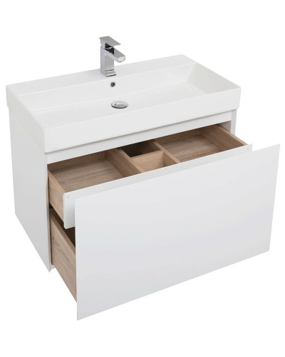 Комплект мебели для ванной Aquanet Йорк 85 203644 подвесной Белый глянец