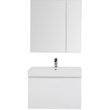 Комплект мебели для ванной Aquanet Йорк 85 203644 подвесной Белый глянец