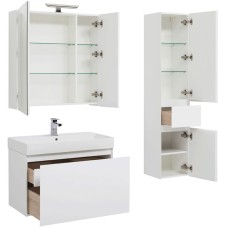Комплект мебели для ванной Aquanet Йорк 85 203644 подвесной Белый глянец